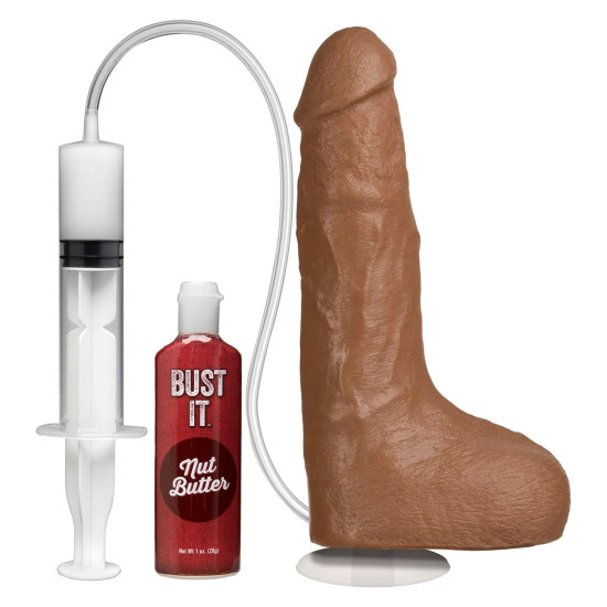 Кончающий фаллоимитатор, длина 24.1 см Doc Johnson The Realistic Cock ULTRASKYN - Squirting 9,5 Inch Caramel