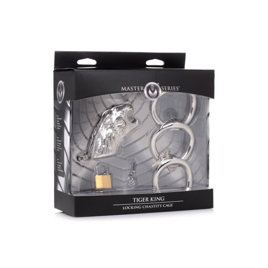 Клетка для члена с замком Master Series Tiger King Cock Cage With Lock (мятая упаковка)