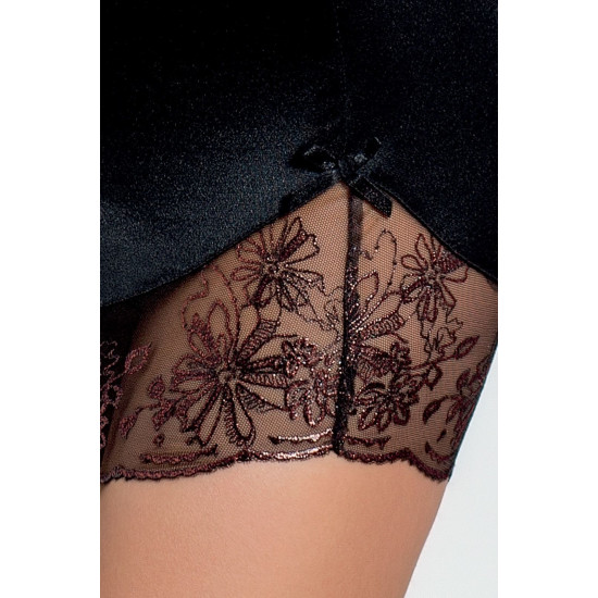 Приталенная сорочка черного цвета с чашечками (трусики в комплекте) BRIDA CHEMISE Black, S/M