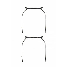 Пояс-стрепы с подвязками для чулок, чёрный MEGGY GARTER BELT Black, S/M