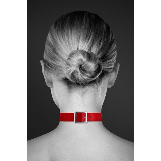 Чокер с кольцом для поводка из экокожи Bijoux Pour Toi Fetish Red