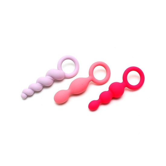 Набір кольорових анальних іграшок (3 шт.), макс. діаметр 3 см Satisfyer Plugs Colored Set