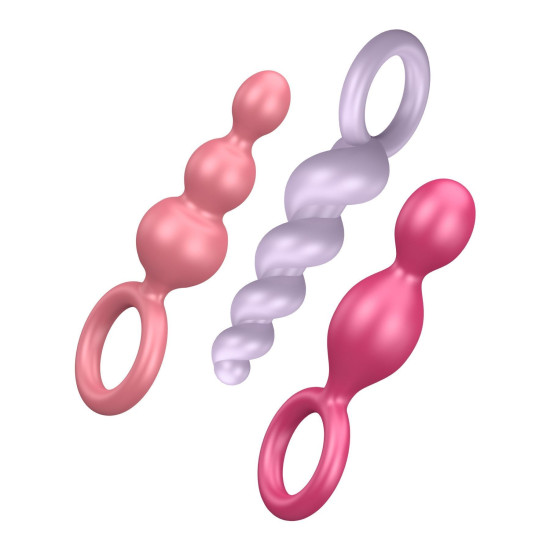 Набір кольорових анальних іграшок (3 шт.), макс. діаметр 3 см Satisfyer Plugs Colored Set