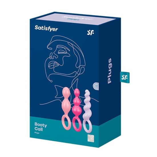 Набір кольорових анальних іграшок (3 шт.), макс. діаметр 3 см Satisfyer Plugs Colored Set