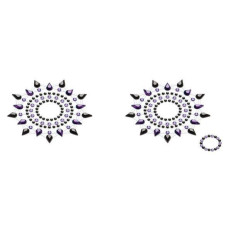 Пэстис из кристаллов (украшение на грудь), черно-фиолетовые Petits Joujoux Gloria Set of 2 Black/Purple