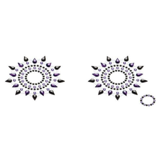 Пэстис из кристаллов (украшение на грудь), черно-фиолетовые Petits Joujoux Gloria Set of 2 Black/Purple