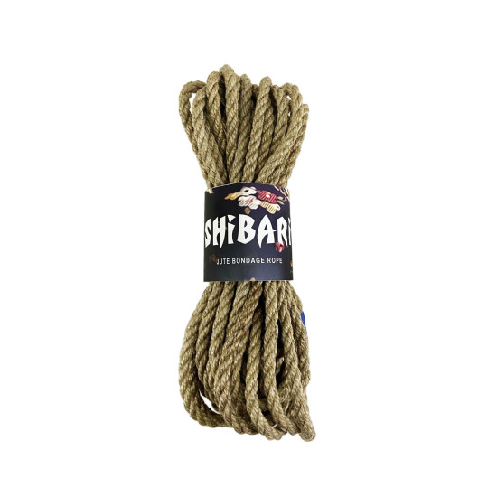 Веревка для шибари и эротического связывания, джутовая, серая Feral Feelings Shibari Rope Gray, 8 м