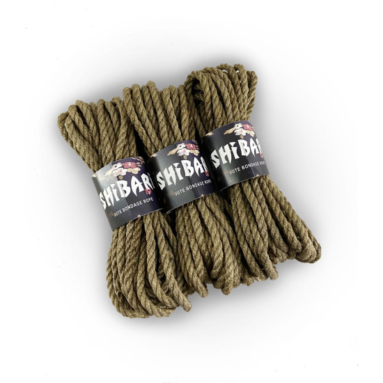 Веревка для шибари и эротического связывания, джутовая, серая Feral Feelings Shibari Rope Gray, 8 м