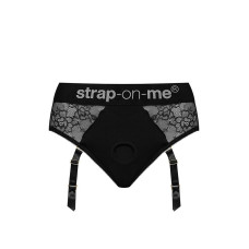 Мереживні труси для страпона з підв'язками для панчіх Strap-On-Me Diva Harness, M