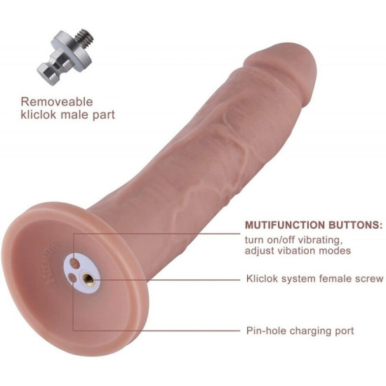 Фалоімітатор з вібрацією, довжина 25,9 см, діаметр 5,3 см Hismith 10.2″ Silicone Dildo with Vibe