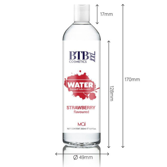Лубрикант с клубничным ароматом на водной основе BTB Flavored Strawberry, 250 ml