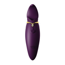 Вибратор 2 в 1 с язычком и кристаллом Swarovski, фиолетовый Zalo Hero Twilight Purple