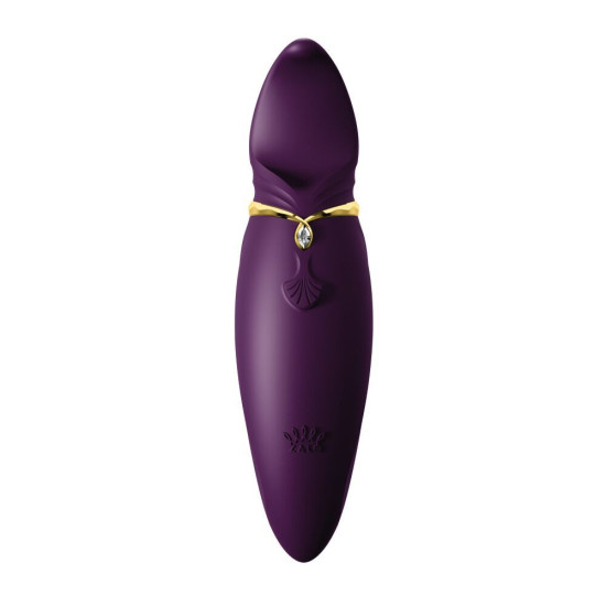 Вибратор 2 в 1 с язычком и кристаллом Swarovski, фиолетовый Zalo Hero Twilight Purple