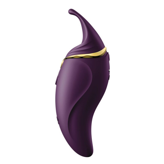 Вибратор 2 в 1 с язычком и кристаллом Swarovski, фиолетовый Zalo Hero Twilight Purple