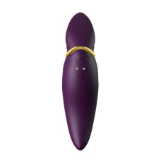 Вибратор 2 в 1 с язычком и кристаллом Swarovski, фиолетовый Zalo Hero Twilight Purple