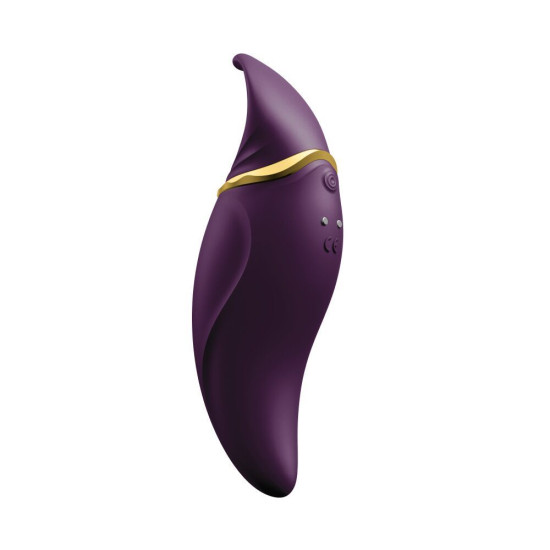 Вибратор 2 в 1 с язычком и кристаллом Swarovski, фиолетовый Zalo Hero Twilight Purple