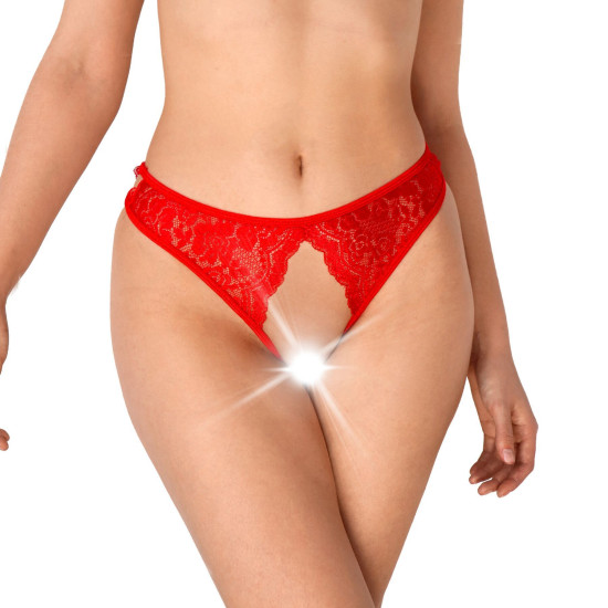 Кружевные трусики с открытым доступом, красные Art of Sex Mia, L-2XL