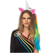 Обруч с рогом единорога и радужной гривой, многоцветный Leg Avenue Magical Unicorn Headband