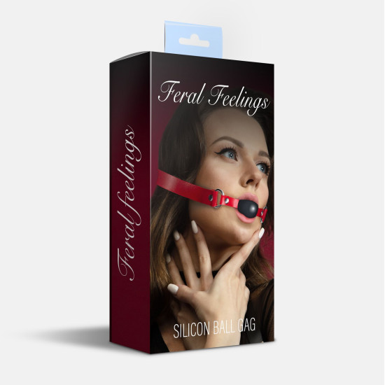 Силіконовий кляп, червоно-чорний Feral Feelings Silicon Ball Gag Red/Black