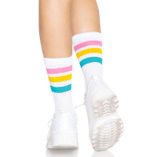 Жіночі шкарпетки в смужку в кольорах пансексуального прапора Leg Avenue Pride Crew Socks Pansexual, 37-43
