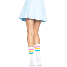 Жіночі шкарпетки в смужку в кольорах пансексуального прапора Leg Avenue Pride Crew Socks Pansexual, 37-43