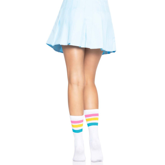 Женские носки в полоску в цветах пансексуального флага Leg Avenue Pride Crew Socks Pansexual, 37–43