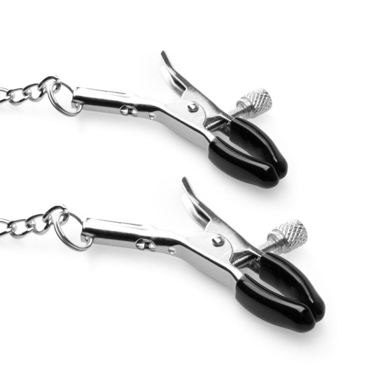 Зажимы для сосков с силиконовым кляпом, чёрные Bedroom Fantasies Nipple Clamps & Silicone Gag Ring