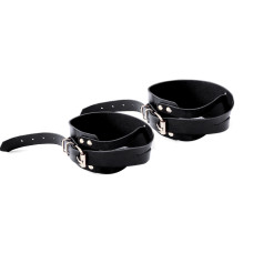 Чоловічі шкіряні БДСМ наручники, чорні Art of Sex Man Handcuffs Speedway, L-2XL