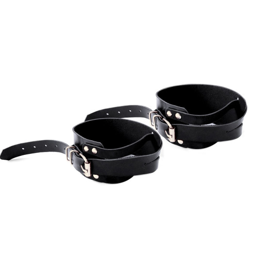 Чоловічі шкіряні БДСМ наручники, чорні Art of Sex Man Handcuffs Speedway, L-2XL