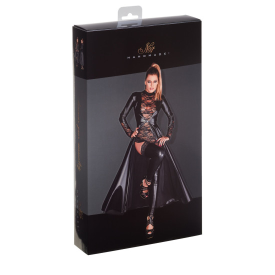 Сукня-плащ з мокрим ефектом Noir Handmade F128C Powerwetlook Gown Coat, XL