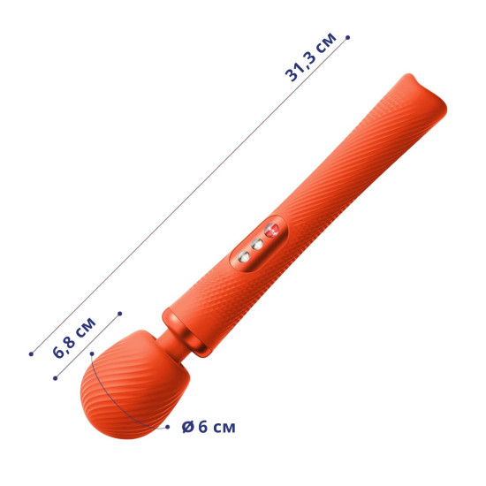 Супермощный вибромассажер, до 6 часов работы, оранжевый Fun Factory VIM Vibrating Wand Sunrise Orange
