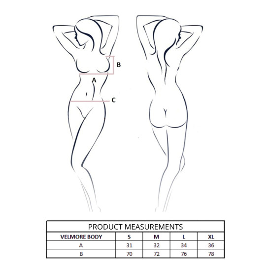 Сексуальное боди, фиолетовое Passion Velmore Body Violet, S