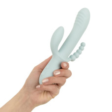 Вибратор с тройной стимуляцией из мягкого силикона, голубой Good Vibes Only Sage Triple Stimulation Vibe Soft Silicone Blue
