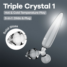 Тристоронній скляний ділдо Satisfyer Triple Crystal 1 Transparent