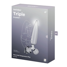 Тристоронній скляний ділдо Satisfyer Triple Crystal 1 Transparent