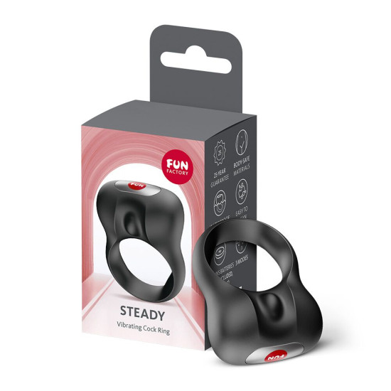 Эрекционное виброкольцо, черное Fun Factory Steady Black