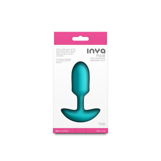 Анальная пробка с вибрацией, бирюзовая NS Novelties INYA - Pulse - Teal