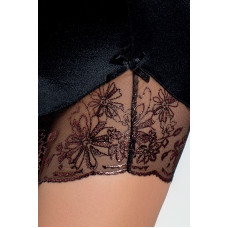 Приталена сорочка чорного кольору з чашечками (трусики в комплекті) BRIDA CHEMISE Black, L/XL