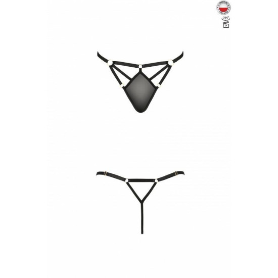 Стринги из стреп, чёрные MEGGY THONG Black, L/XL