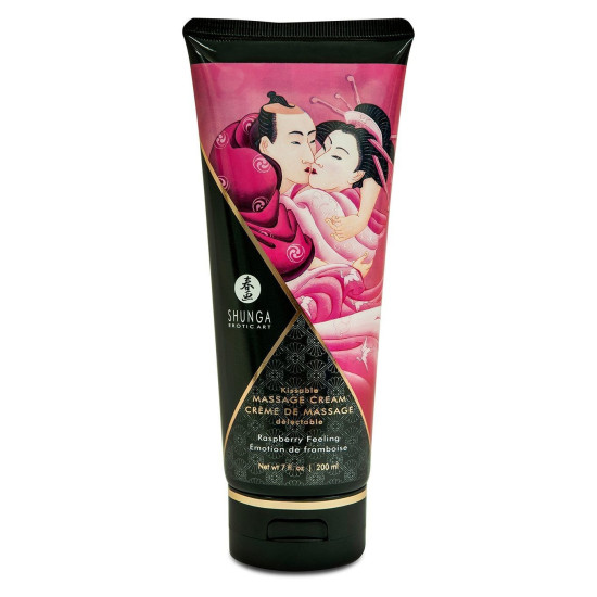 Їстівний масажний крем з малиновим смаком Shunga Kissable Massage Cream Raspberry Feeling, 200 ml