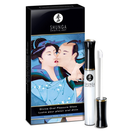 Возбуждающий блеск для губ с эффектом покалывания и вкусом кокоса Shunga LIPGLOSS Coconut Water, 10 ml