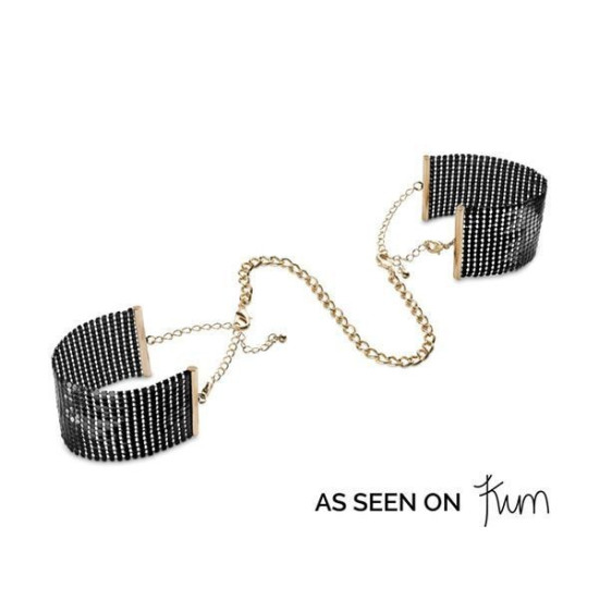 Стильні металеві наручники-браслети, чорного кольору Bijoux Indiscrets Desir Metallique Handcuffs Black