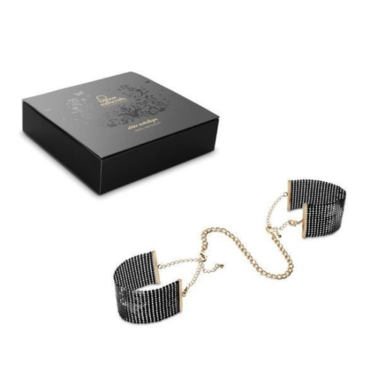 Стильні металеві наручники-браслети, чорного кольору Bijoux Indiscrets Desir Metallique Handcuffs Black