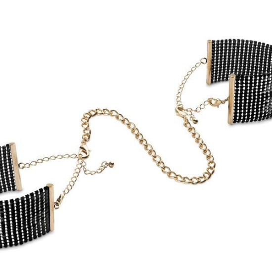 Стильні металеві наручники-браслети, чорного кольору Bijoux Indiscrets Desir Metallique Handcuffs Black