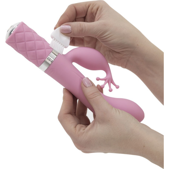 Вібратор-кролик рожевого кольору з кристалом Сваровскі Pillow Talk Kinky Pink