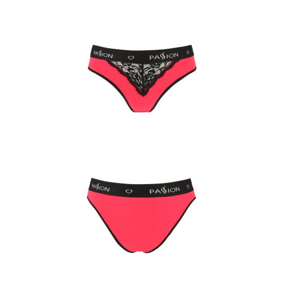 Трусики с широкой резинкой и кружевом, красно-черные Passion PS001 Panties Red/Black, M