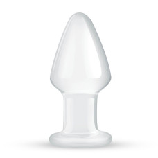 Скляна анальна пробка, довжина 8 см, діаметр 4,4 см, прозора Gildo Glass Buttplug No. 25