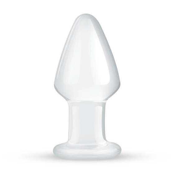 Скляна анальна пробка, довжина 8 см, діаметр 4,4 см, прозора Gildo Glass Buttplug No. 25