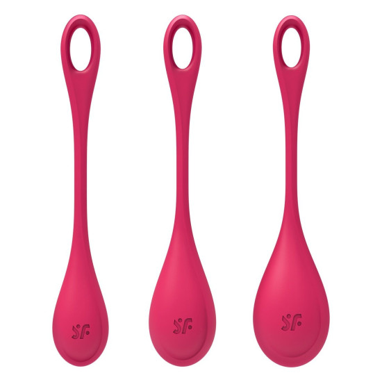 Набір йоні намистин, червоні, діаметр 2-2,5-3 см, вага 22-46-74 г Satisfyer Yoni Power 1 Red