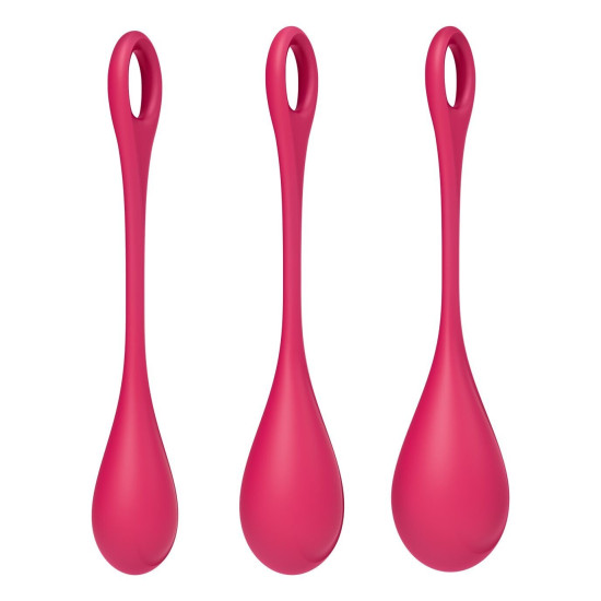 Набір йоні намистин, червоні, діаметр 2-2,5-3 см, вага 22-46-74 г Satisfyer Yoni Power 1 Red